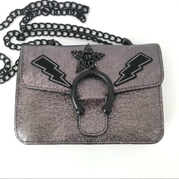 Steve Madden Black Crossbody Bag with Glamorous Sparkle - Picture 3 of 10